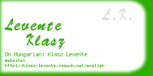 levente klasz business card